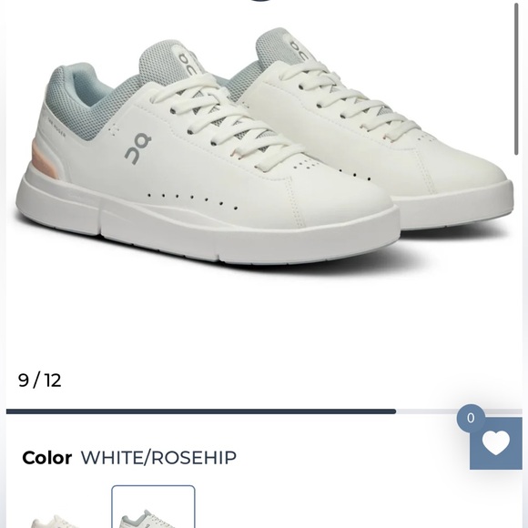On Running The Roger Advantage White Rosehip Sneakers Women’s 9